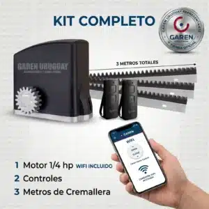 Motor para portón corredizo Garen KDZ Fit Speed WiFi 1/4 HP kit completo