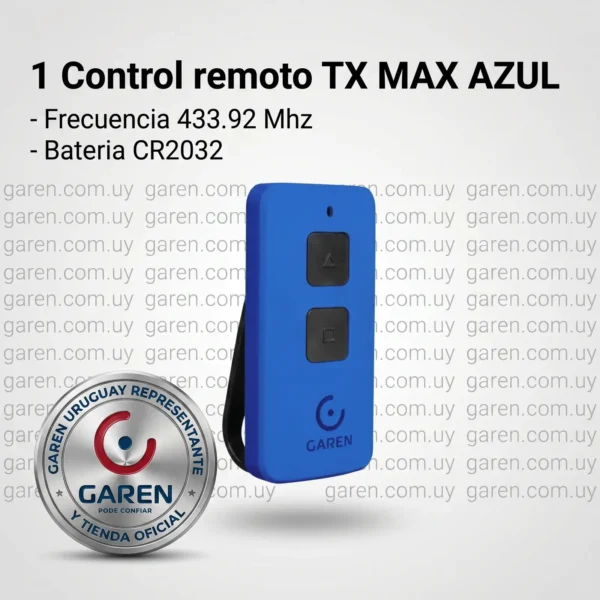 Control remoto Garen TX Max azul 433,92 MHz