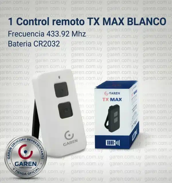 Control remoto Garen TX Max blanco 433,92 MHz