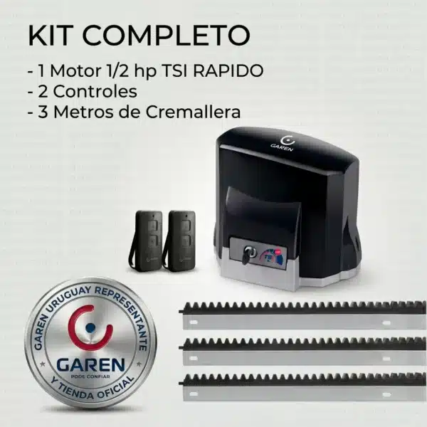Motor para portón corredizo Garen KDZ 1/2 HP TSi rápido kit completo
